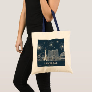 Bolsa Tote Paisagem de Arte Mínima de Linha do Skyline em Las