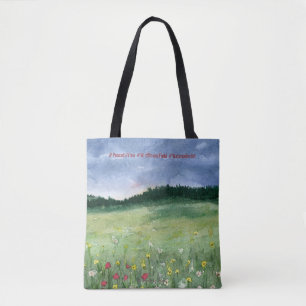 Bolsa Tote Paisagem de Campo de Flores