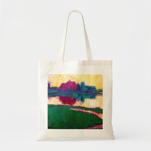 Bolsa Tote Paisagem de Emil Nolde com casa da quinta (Frente)