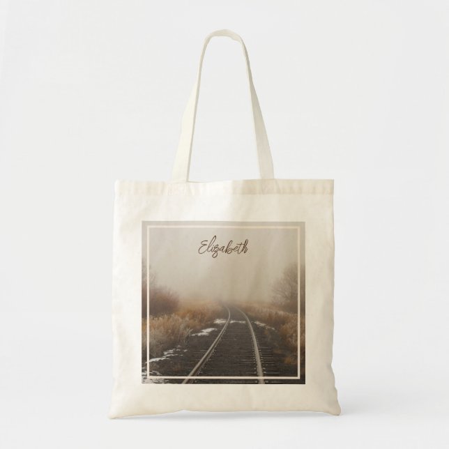 Bolsa Tote Paisagem de faixas de rodagem Personalizada (Frente)