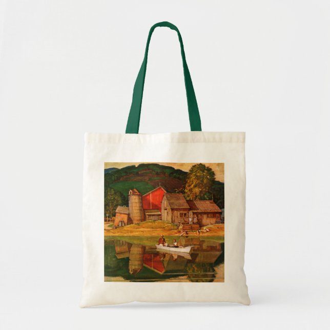 Bolsa Tote Paisagem de fazenda por Mead Schaeffer (Frente)