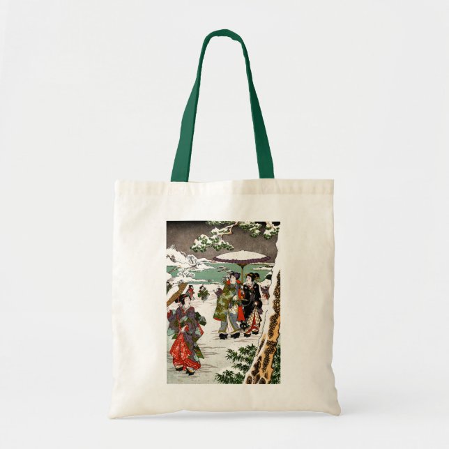 Bolsa Tote Paisagem de Neve Japonesa (Frente)