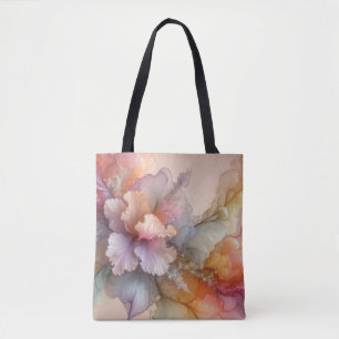 Bolsa Tote Paisagem de Nuvem Floral Lavanda Pastel Abstrata