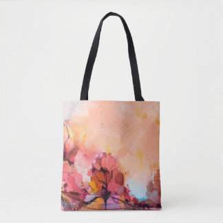 Bolsa Tote paisagem de pintura de óleo de abstrato. Pó azul c