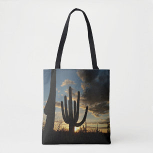 Bolsa Tote Paisagem do Deserto de Arizona Saguaro Sunset II