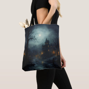 Bolsa Tote Paisagem do horror da fantasia escura