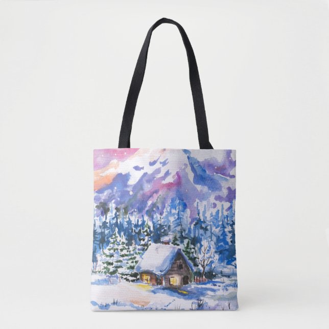 Bolsa Tote Paisagem do inverno (Frente)