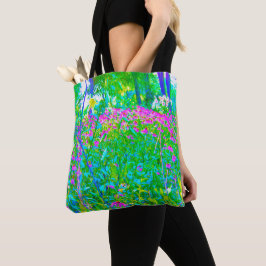 Bolsa Tote Paisagem do Jardim Impressionista Azul Aqua