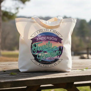 Bolsa Tote Paisagem do Lago da Montanha da Reunião de Família
