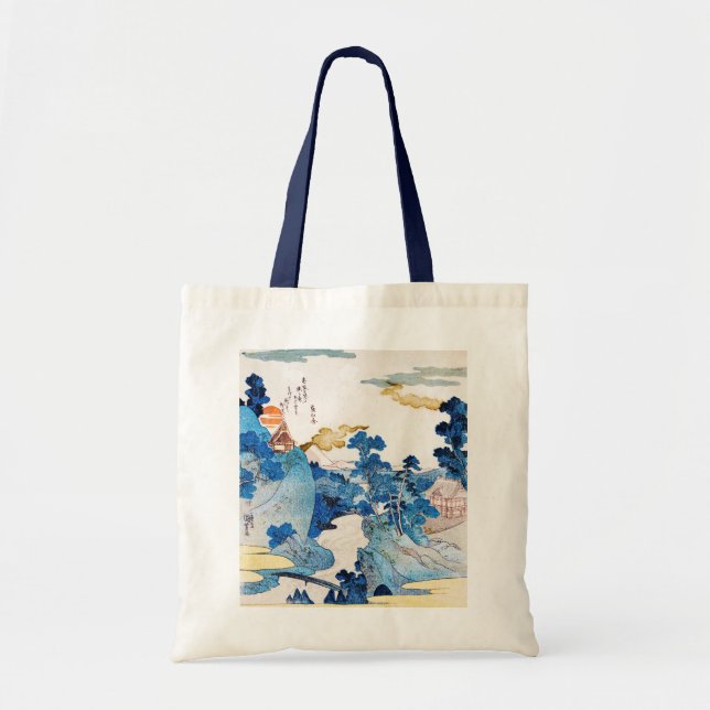 Bolsa Tote Paisagem do Sol Japonês, Kuniyoshi, Ukiyo-e (Frente)