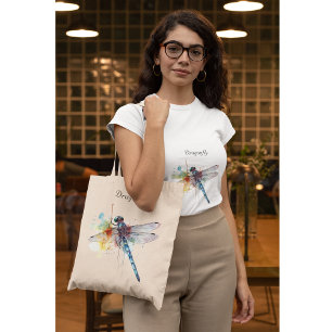 Bolsa Tote Paisagem dos Sonhos da Libélula, personalizado