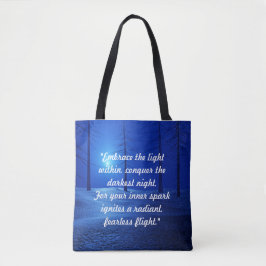Bolsa Tote Paisagem estética florestal Escuro Motivação azul