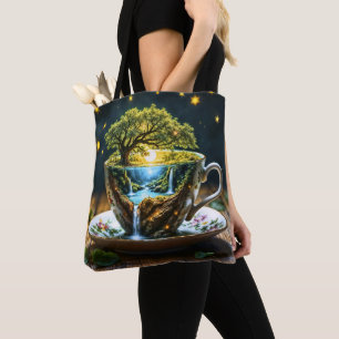 Bolsa Tote Paisagem fantástica da xícara mágica da natureza