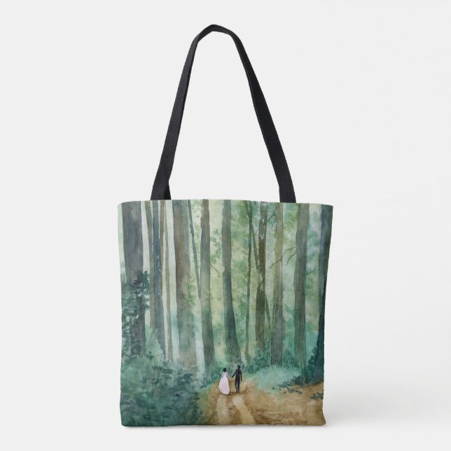 Bolsa Tote Paisagem florestal natural (Verso)