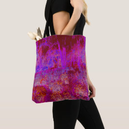 Bolsa Tote Paisagem Impressionista Trippy Red e Magenta