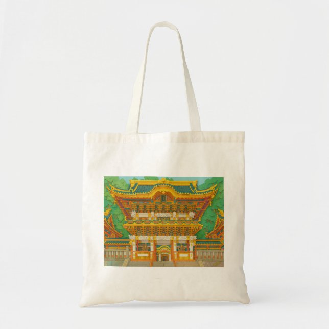 Bolsa Tote Paisagem JAPONESA | Yomeimon Gate | Corte de papel (Frente)