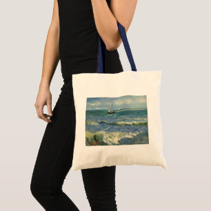 Bolsa Tote Paisagem Marinha de Van Gogh em Saintes Maries de 