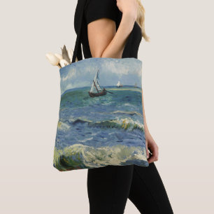 Bolsa Tote Paisagem Marítima de Van Gogh em Saintes Maries de