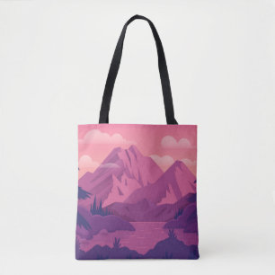 Bolsa Tote Paisagem natural roxa