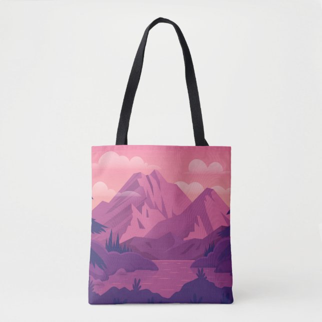 Bolsa Tote Paisagem natural roxa (Frente)