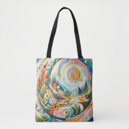 Bolsa Tote Paisagem Primavera da Arte Moderna Bordada