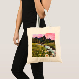 Bolsa Tote Paisagem primavera - Flor - Pintura Original