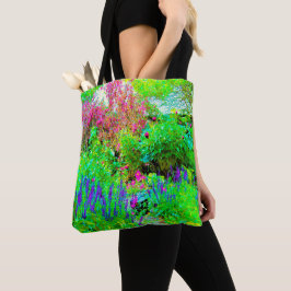 Bolsa Tote Paisagem Primavera verde do jardim com peônias