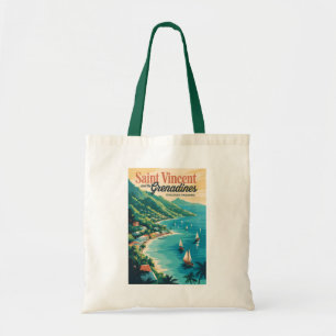Bolsa Tote Paisagem Retro de São Vicente e Granadinas