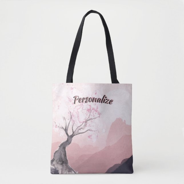 Bolsa Tote Paisagem Rosa Bonita Natureza Surreal (Frente)
