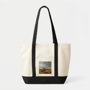 Bolsa Tote Paisagem rural com um peregrino que ajoelha-se