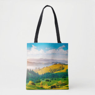 Bolsa Tote paisagem rural excelente à luz da manhã. Loca