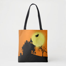 Bolsa Tote Paisagem Silhoule Feliz Halloween