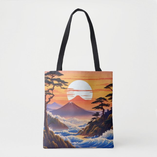 Bolsa Tote Paisagem Sunrise Japonesa (Frente)