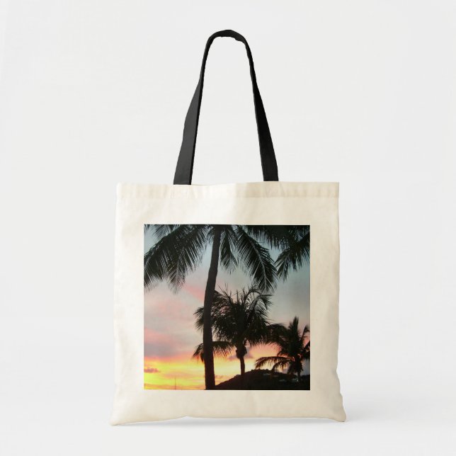 Bolsa Tote Paisagem Tropical de Palms Sunset Fotografia (Frente)