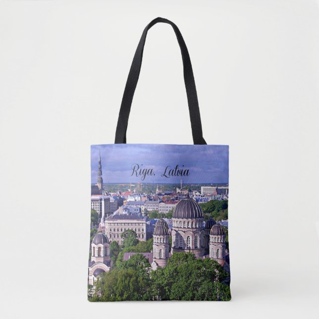 Bolsa Tote Paisagem urbana de Riga, Letônia (Frente)