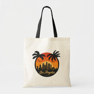 Bolsa Tote Paisagem Urbana do Pôr do Sol de Los Angeles Vinta