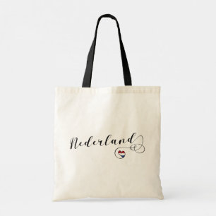 Bolsa Tote Países Baixos Flag Heart Tote Bag