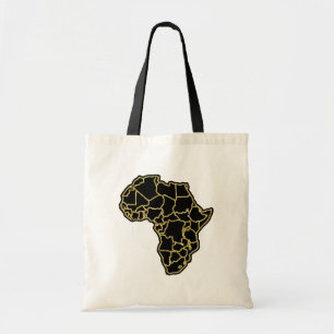 Bolsa Tote Países da África Negra esboçados em Dourado bri