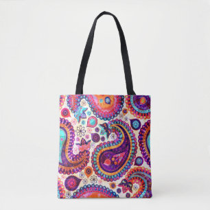 Bolsa Tote Paisley Floral Indian Seamless Ornament