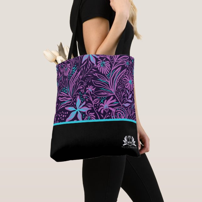 Bolsa Tote Paisley Roxo QMBH Personalizado (Close Up)
