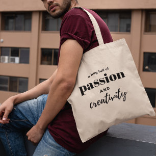 Bolsa Tote Paixão & Criatividade Moderno Sofisticado
