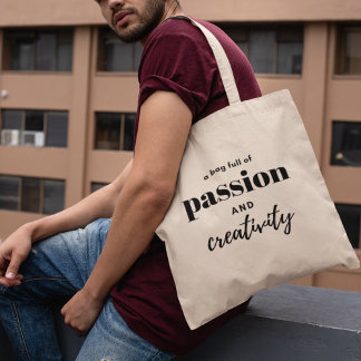 Bolsa Tote Paixão & Criatividade Moderno Sofisticado