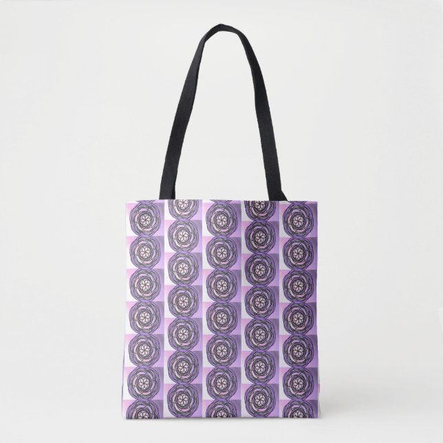 Bolsa Tote Paixão Roxo Padrão Flor (Frente)