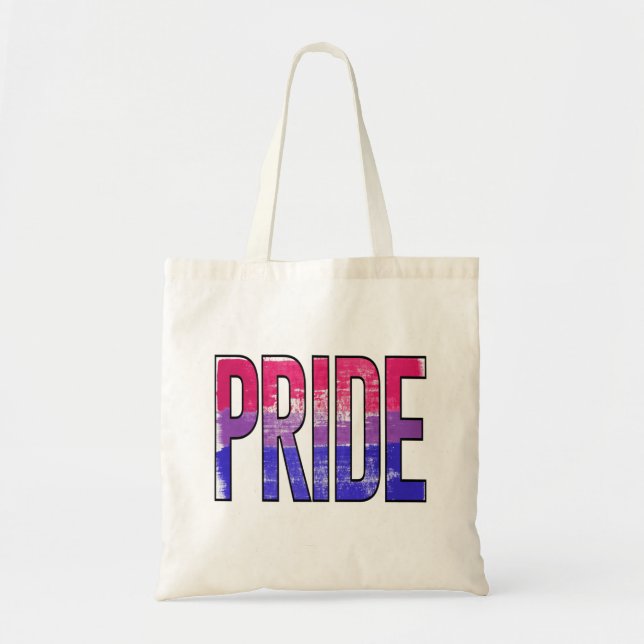 Bolsa Tote Palavra de Orgulho Bissexual (Frente)