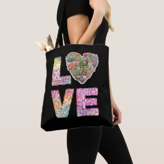 Bolsa Tote Palavra Empilhada de Amor