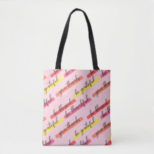 Bolsa Tote Palavras de Ação de Graças