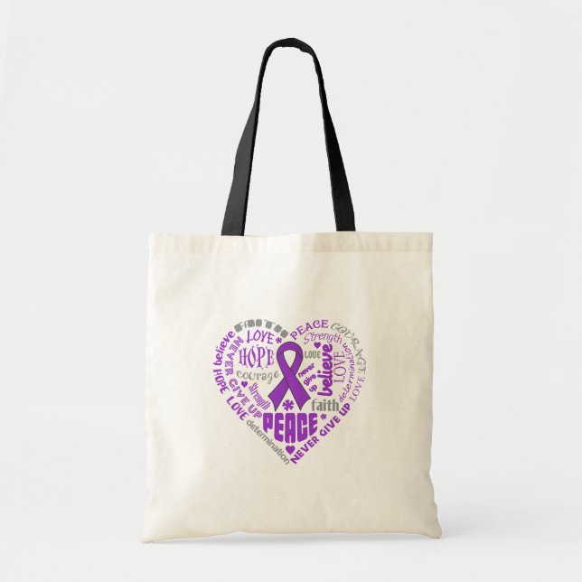 Bolsa Tote Palavras do Coração de Sensibilização Chiari (Frente)