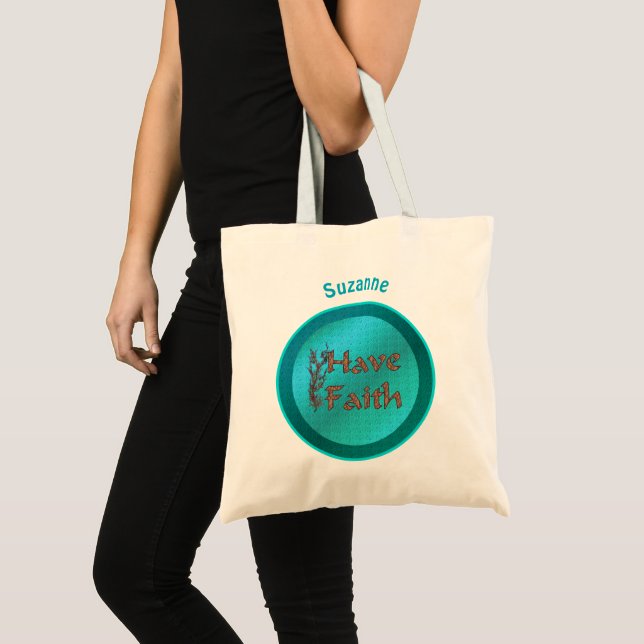 Bolsa Tote Palavras Inspiradoras Têm Fé (Frente (produto))