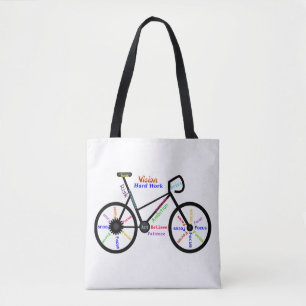 Bolsa Tote Palavras Motivacionais, Bicicleta, Ciclismo, Bicic