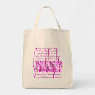 Bolsa Tote Palavras para neta a rosa